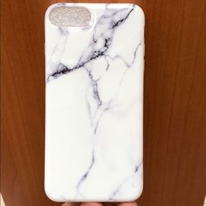 White marble silicone iPhone case.